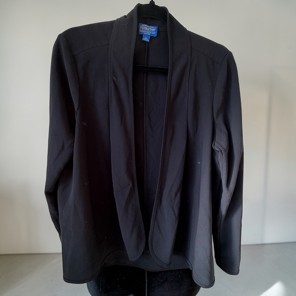Pendleton Black Open Front Blazer Jacket Petite L… - image 1